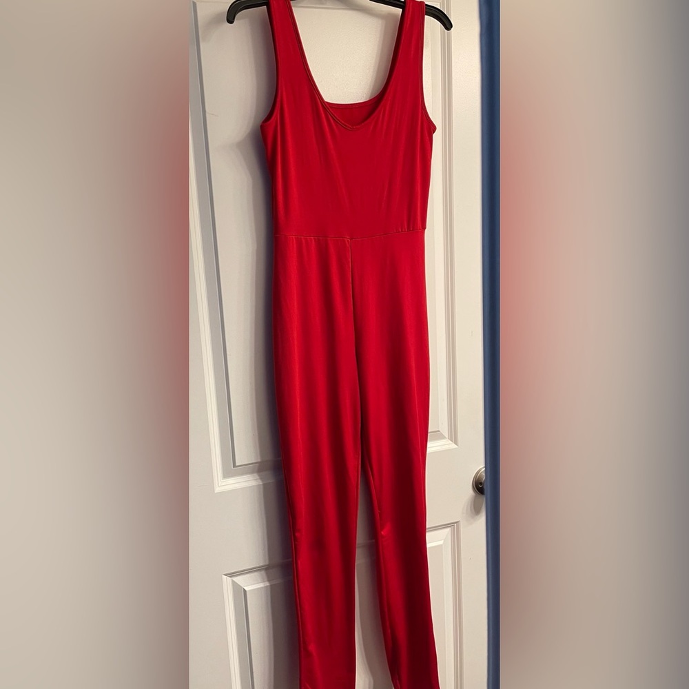 Source Unknown Vibrant Red Jumpsuit